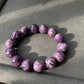 15mm Top Grade Genuine Natural High Grade Silk Shin Purple Charoite,Cat Eyes round Shape Beaded Bracelet