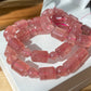AAAA Grade Rainbow Fire Natural Strawberry quartz  Barrel Round Bead bracelet Joy,healing crystal
