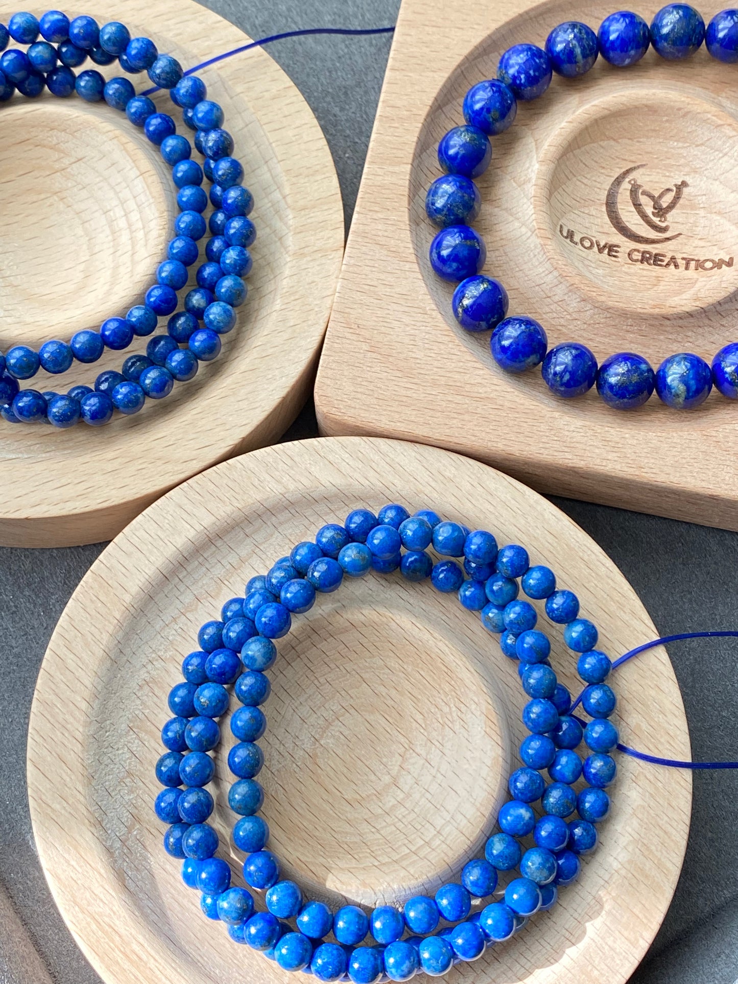 Natural High Grade less White More Blue Lapis Lazuli gemstone earless Anxiety Stress Relief Bracelet，Emotional Healing 5MM/9MM