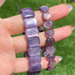 AAAA grade cat eyes luxury natural purple Lepidolite Heart shape bracelet, Mica Rutilated Quartz gift for her,Valentine's Day