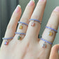 Tourmaline Emerald Cut super cute dangle  zircon adjustable ring