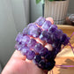 Natural Amethyst oval diamond cut brillian shin Purple Crystal Bracelet bangle bracelet bead