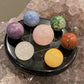 Natural Gemstone 7 Chakra Stones Healing Set with Obsidian Star of David Plate meditation Ornament Decoration