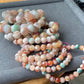 Natural cherry blossom Sakura agate smooth round flower agate grade AAA bead bracelet
