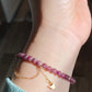 Natural Ruby Red Tourmaline Pink Tourmaline 5mm with white crystal Beaded Bracelet