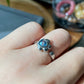 Natural High Clear Grade Heart Shape Blue Topaz Cat paw sterling silver open Ring, Adjustable Ring