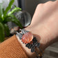 Natural Red Hematoid Quartz,Fire Quartz Lepidocrocite Quartz,Oval Shape Butterfly Bangle,Mid-century Style,Victorian