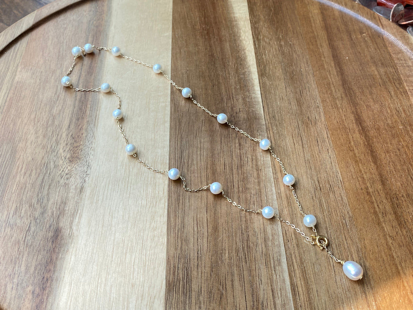 multiple way to wear natural fresh water pearls bead necklace Gypsophila necklack 14k gold filled