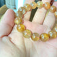Top Grade Latte gold Coffee Rutilated Quartz,  wealth, health,block bad energies round bead bracelet 10mm,12mm,13mm