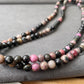 Natural Pink Sugilite Gemstone High Grade Round shape bead bracelet Necklace 6mm+