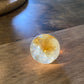 Natural pyramid Citrine grown with rainbow crystal Rock Crystal Ball, Crystal point, Clear crystal Mineral Specimen,Divination Ball