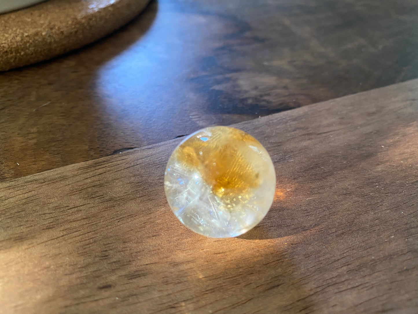 Natural pyramid Citrine grown with rainbow crystal Rock Crystal Ball, Crystal point, Clear crystal Mineral Specimen,Divination Ball