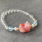 Natural Yanyuan Agate Cute Cat,white Crystal,Aquamarine,fresh Water Pearl Bracelet, gift for her, Valentine's Day Gift