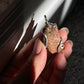 Natural raw Canadian Ammonite Freeform gemstone Pendant with 14k white gold wire