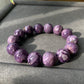 15mm Top Grade Genuine Natural High Grade Silk Shin Purple Charoite,Cat Eyes round Shape Beaded Bracelet