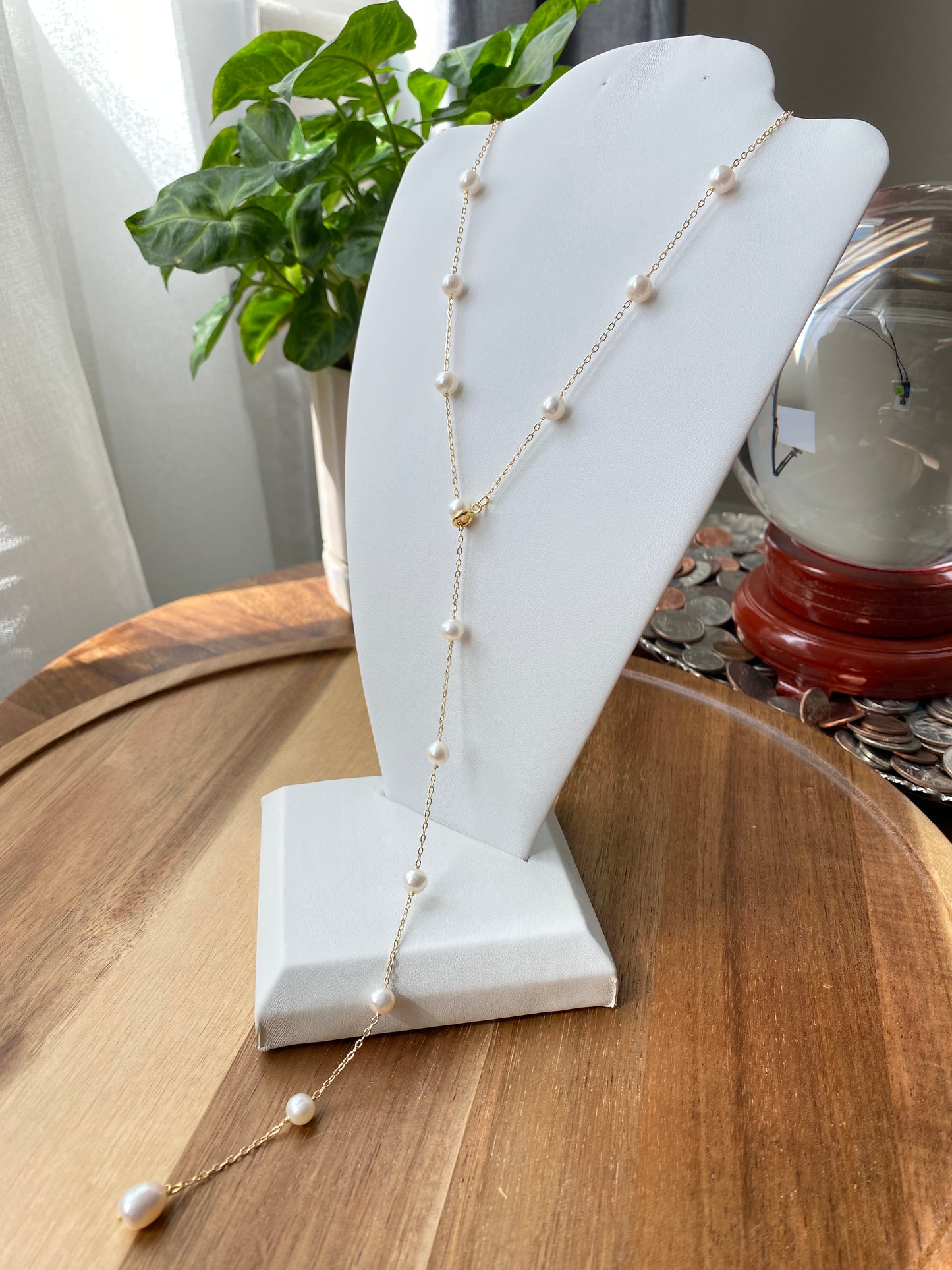 multiple way to wear natural fresh water pearls bead necklace Gypsophila necklack 14k gold filled