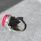 Top Grade Rare Natural Red Rhodonite Cat eye Fire Sterling Silver  S925 Statement Ring Birthday Aniversary gift