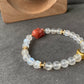 Natural Sri Lanka Moonstone with yanyuan Agate rabbit, bunny Moon chain Bead Bracelet,gift for her,gift idea
