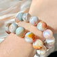 Natural cherry blossom Sakura agate smooth round flower agate grade AAA bead bracelet