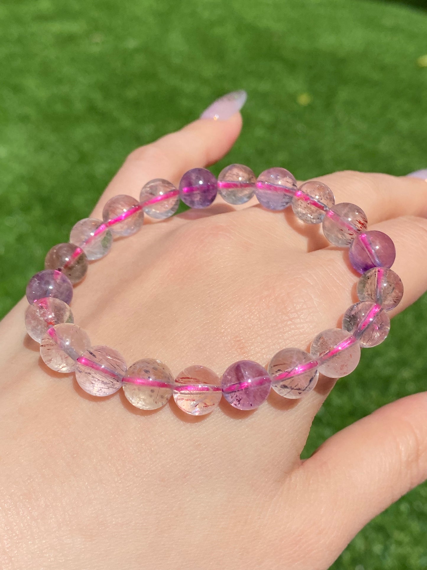 wholesale price 7mm/8mm/9mm High Grade Super Seven Super 7 round Bead Energy Healing Bracelet,gift for her,gift for him