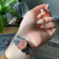 Natural Red Hematoid Quartz,Fire Quartz Lepidocrocite Quartz,Oval Shape Butterfly Bangle,Mid-century Style,Victorian