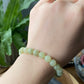 Natural Myanmar Green Jadeite，Nephrite Jade smooth round bead Bracelet,handmade bracelet 8mm+