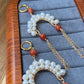 Natural Freshwater pearls Traditional chinese Opera Daomadan Head shape dangle drop earring,handmade earring, gift for her