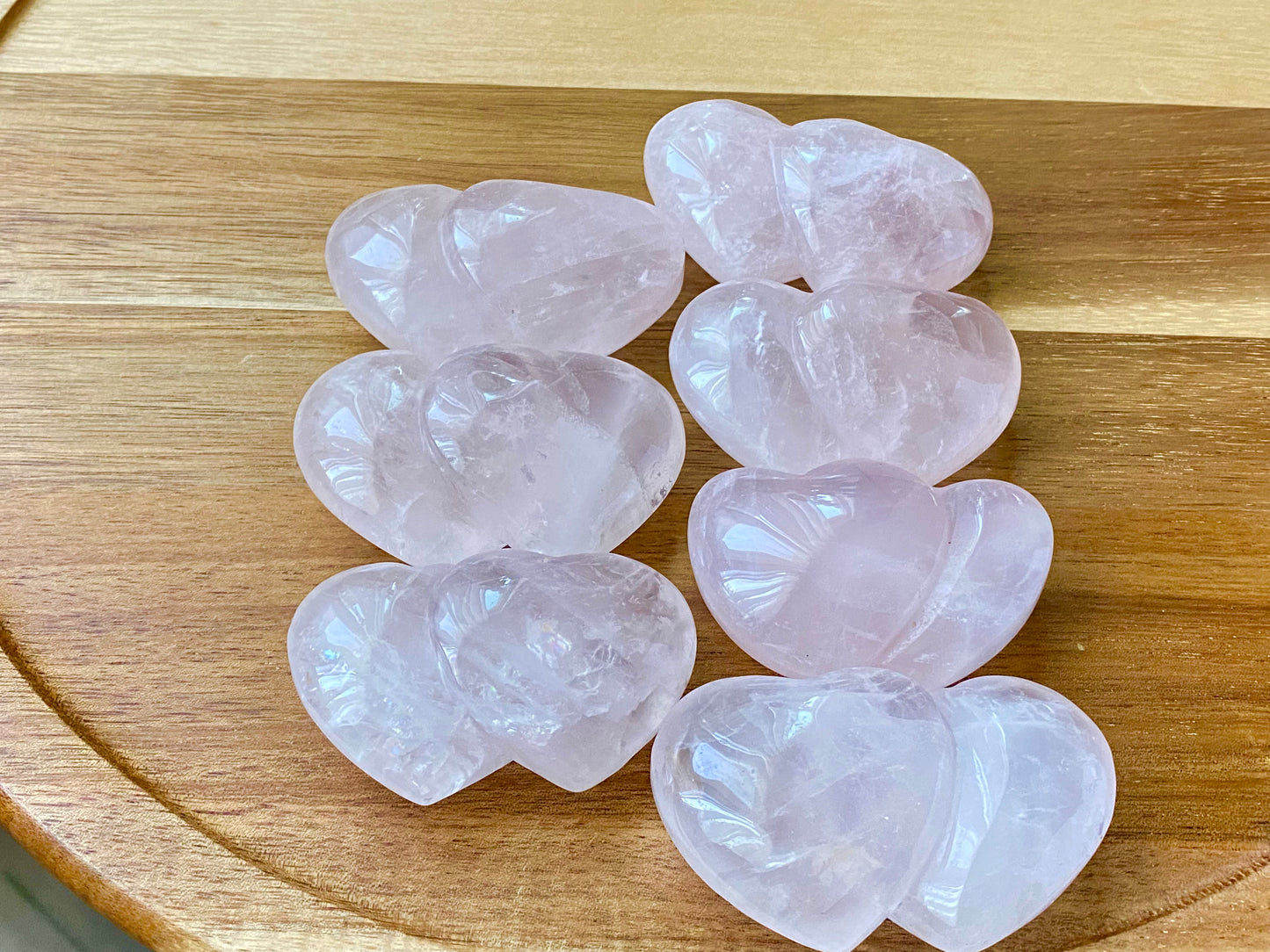 AA high quality Nature Raw Rose quartz puffy heart shape crystal ornament home decoration