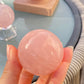 Hight grade 76MM Natural Rose quartz Sphere，Quartz Crystal Ball,Crystal Healing Divination ball,Led light stander