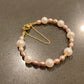 Natural Freshwater Pearl White round 8-9MM mix with Purple pink Freshwater pearls Bracelet,wedding Bracelet
