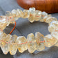 Succes and wealth Natural pyramid Citrine irregular Rock Cystal Dark Yellow Gold Bracelet grow with blue needle,handmade bracelet
