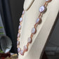 Natural freshwater pearls,baroque metal purple pink cookie shape round button  multiple use Necklace,handmade necklace
