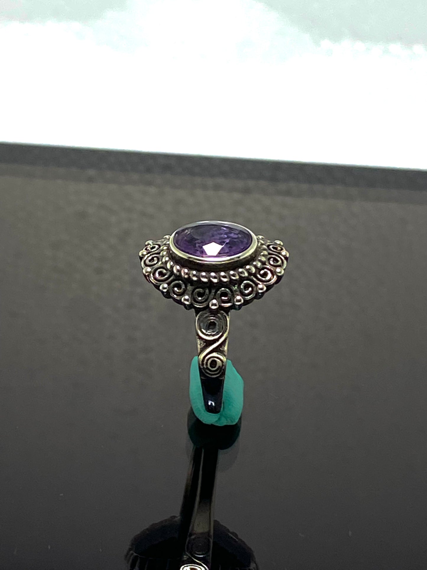 AAA grade Amethyst sterling silver vintage ring