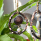 Beautiful Shin Mother of Pearls Black and White,Lucky Four leaf clover Drop Earring