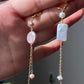 Premium AAA+ freshwater baroque rectangle round drop dangle handmade earring, Bridesmaids Gifts