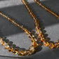 Succes and wealth Natural pyramid CitrineDark Yellow Gold Necklace grow with blue needle Mixed size Beaded