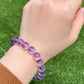 Big beads Top Grade Clear Natural Deep Purple Quartz Rutilated Pyramid Inside half-pot purple rutilated Round rabbit hair Bracelet,gift for her, gift for him