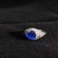 Gibeon Meterite ring, Sterling silver blue gray Anniversary Tungsten ring, gift for her,gift for him