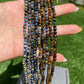 Rare High quality Natural High Grade Blue Pietersite flash lacy shinning round shape long  bracelet /necklace 4mm+,gift for him