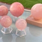 Hight grade 76MM Natural Rose quartz Sphere，Quartz Crystal Ball,Crystal Healing Divination ball,Led light stander