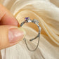 Special design Natural clear purple Tanzanite sterling silver open ring adjustable ring