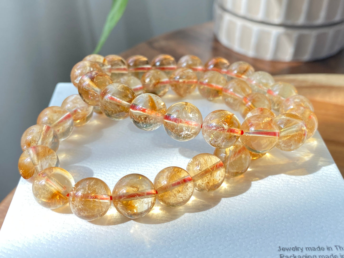 Hight Grade ALL MOST CLEAR Natural Citrine Round gemstone bead Bracelet Necklace 7mm 10mm