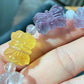 Natural Unicorn FLuorite Hand Craved  twin lotus flowers on one stalk,devoted married couple Beaded Bracelet, gift for her,Valentine's Day Gift
