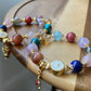 sunstone，rose quartz，Blonde crystal，Turquoise ，Amethyst，Rhodonite，Black Rutilated ，Lapis Lazuli，aquamarine all in one bracelet