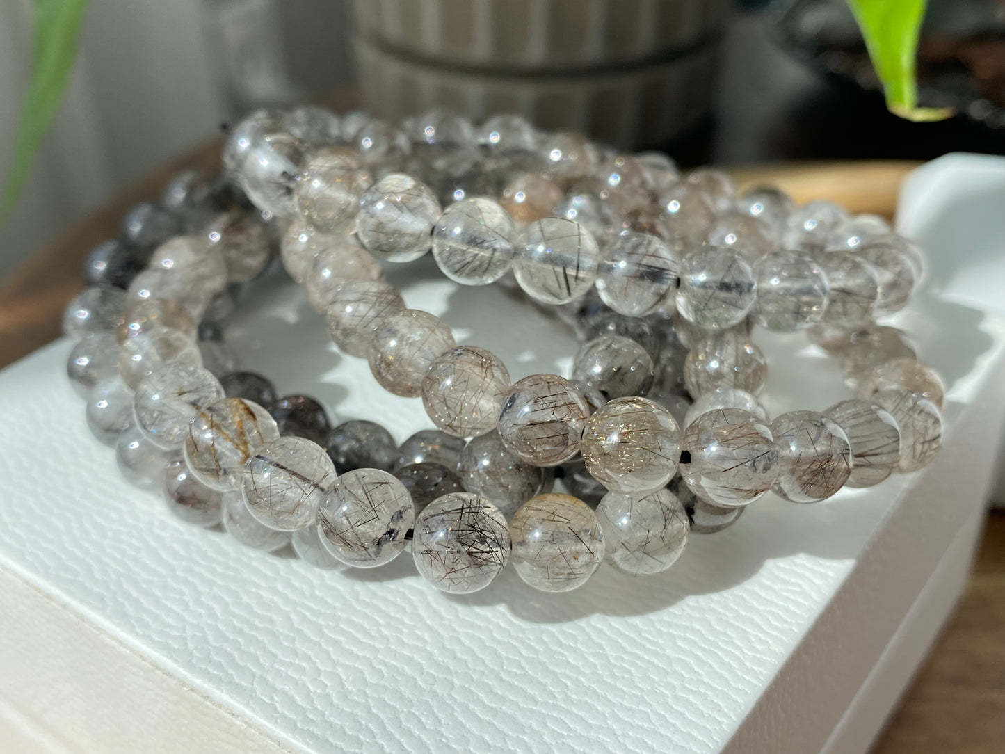 AAA Genuine Natural Black Copper Rutilated Quartz bead bracelet, gift for him, gift for her,7mm 8mm