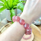 AAAA Grade Natural Rainbow Flash Strawberry Quartz with full seed Gemstone Healing Bracelet 7mm,8mm,10mm,11mm,18mm