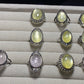 Natural Golden Lepidolite setting on Sterling silver vintage ring