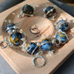 Natural High Grade Blue Pietersite flash lacy shinning Star 14K white gold wire Space planet Removable Earring Pendant
