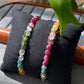 Rare Find High Grade  color standard irregular nuggets watermelon Rainbow Tourmaline Bead Bracelet 6mm,sterling silver,gift for herm