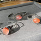 Natural Red Hematoid Quartz,Fire Quartz Lepidocrocite Quartz,Oval Shape Butterfly Bangle,Mid-century Style,Victorian